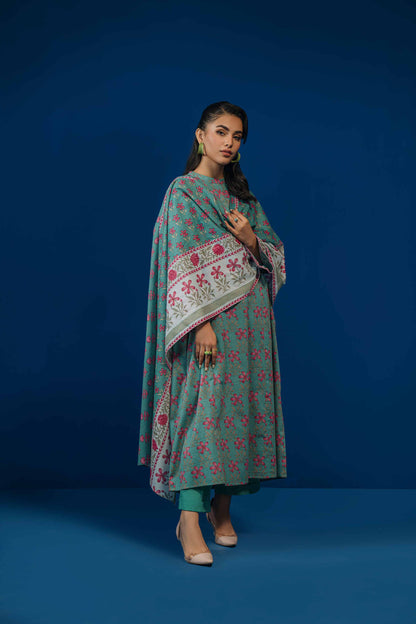 Nishat Linen - 3 Piece - Printed Loose Fabric - 42304058