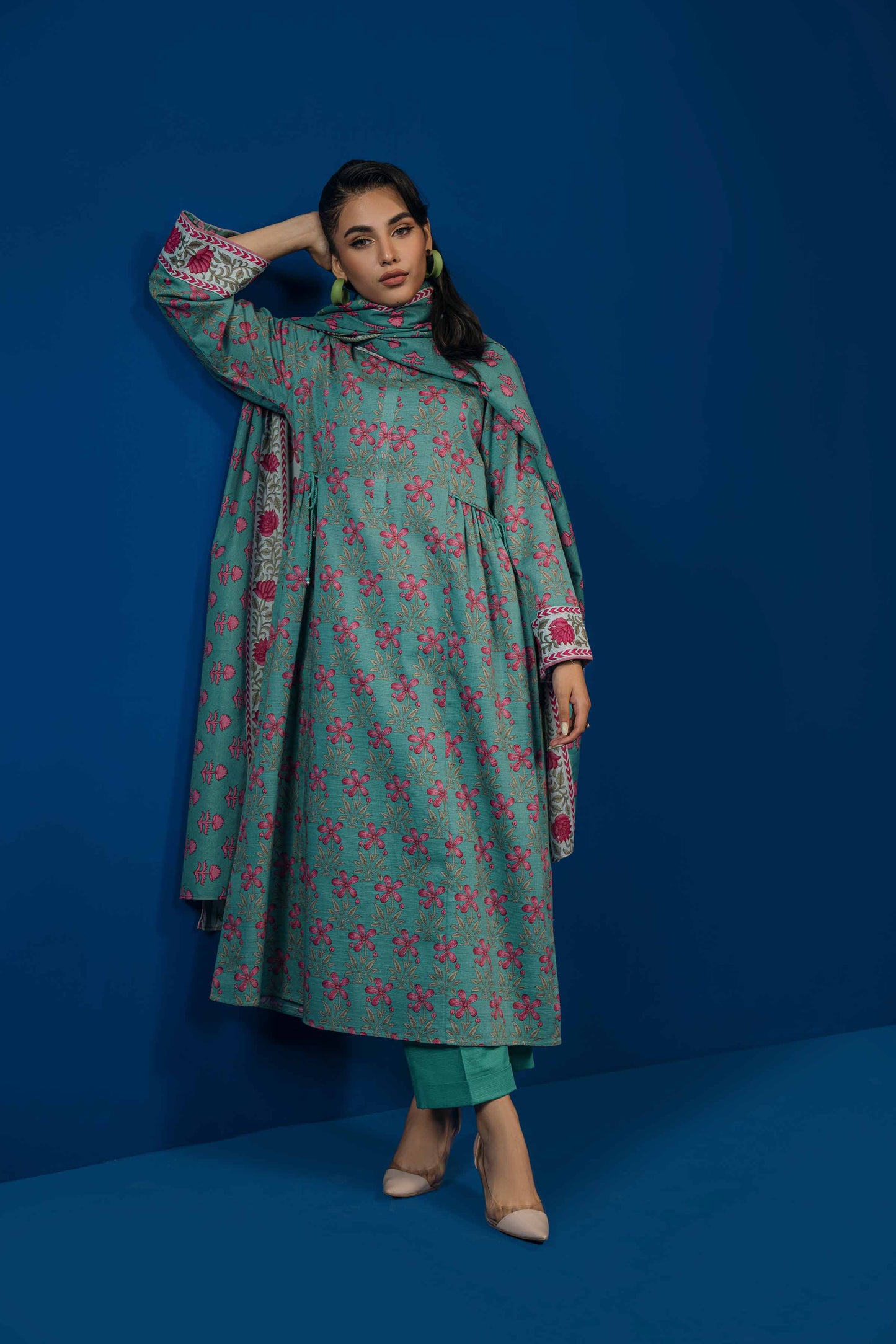 Nishat Linen - 3 Piece - Printed Loose Fabric - 42304058