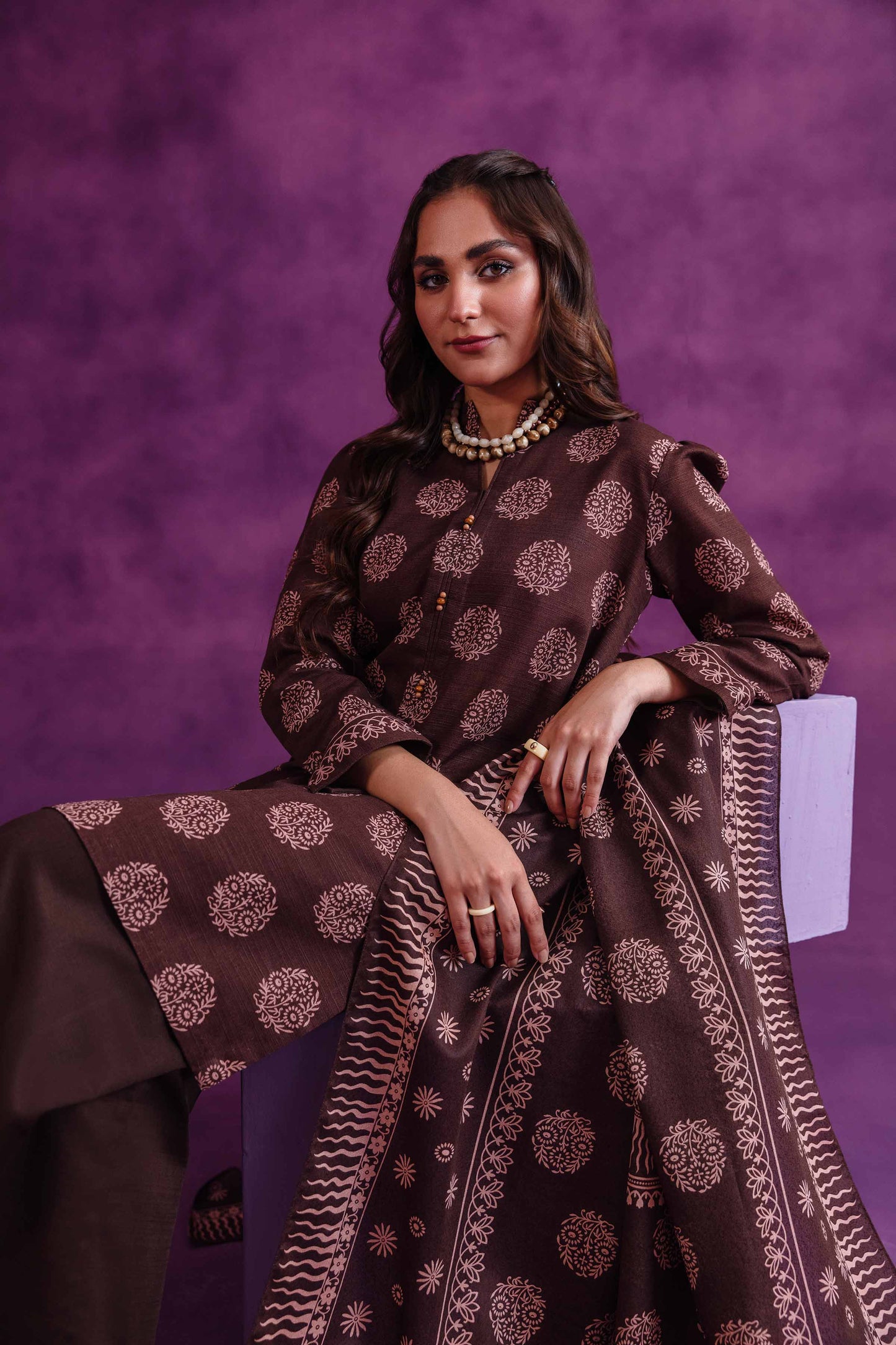 Nishat Linen - 3 Piece - Printed Loose Fabric - 42304059
