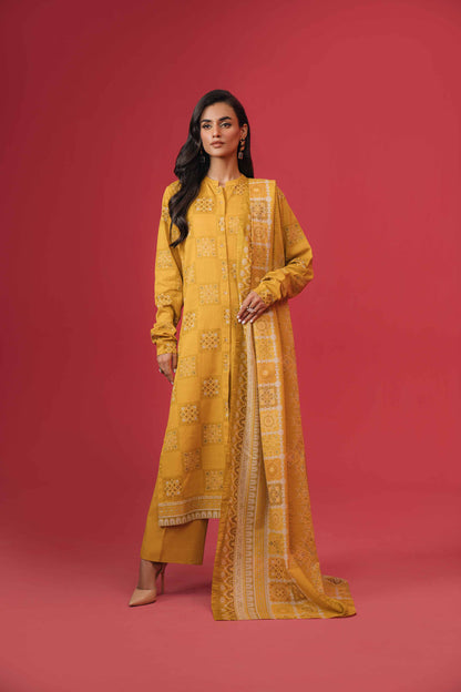 Nishat Linen - 3 Piece - Printed Loose Fabric - 42304061