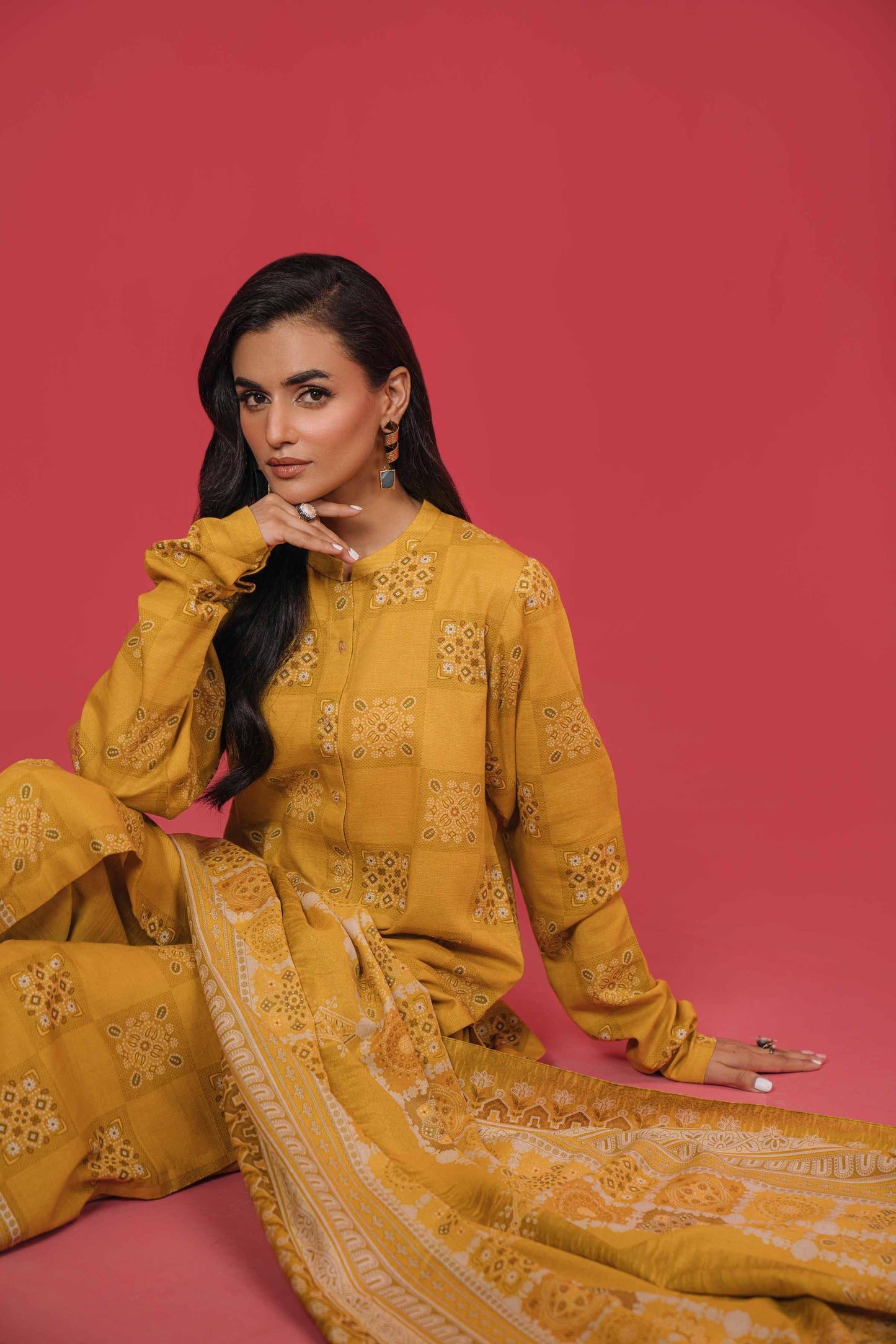 Nishat Linen - 3 Piece - Printed Loose Fabric - 42304061