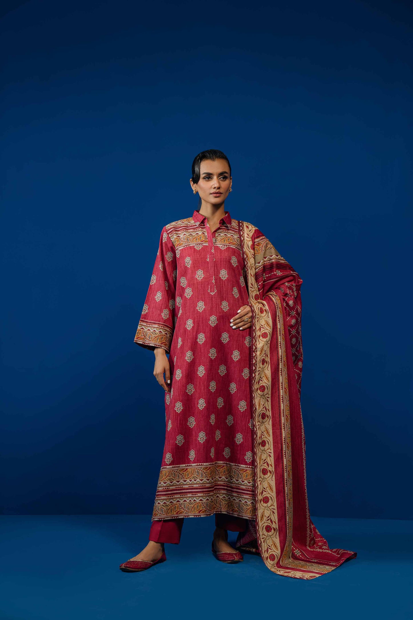 Nishat Linen - 3 Piece - Printed Loose Fabric - 42304062