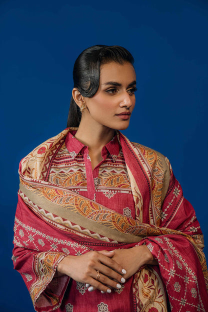 Nishat Linen - 3 Piece - Printed Loose Fabric - 42304062