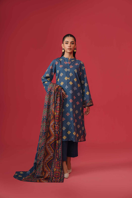 Nishat Linen - 3 Piece - Printed Loose Fabric - 42304063