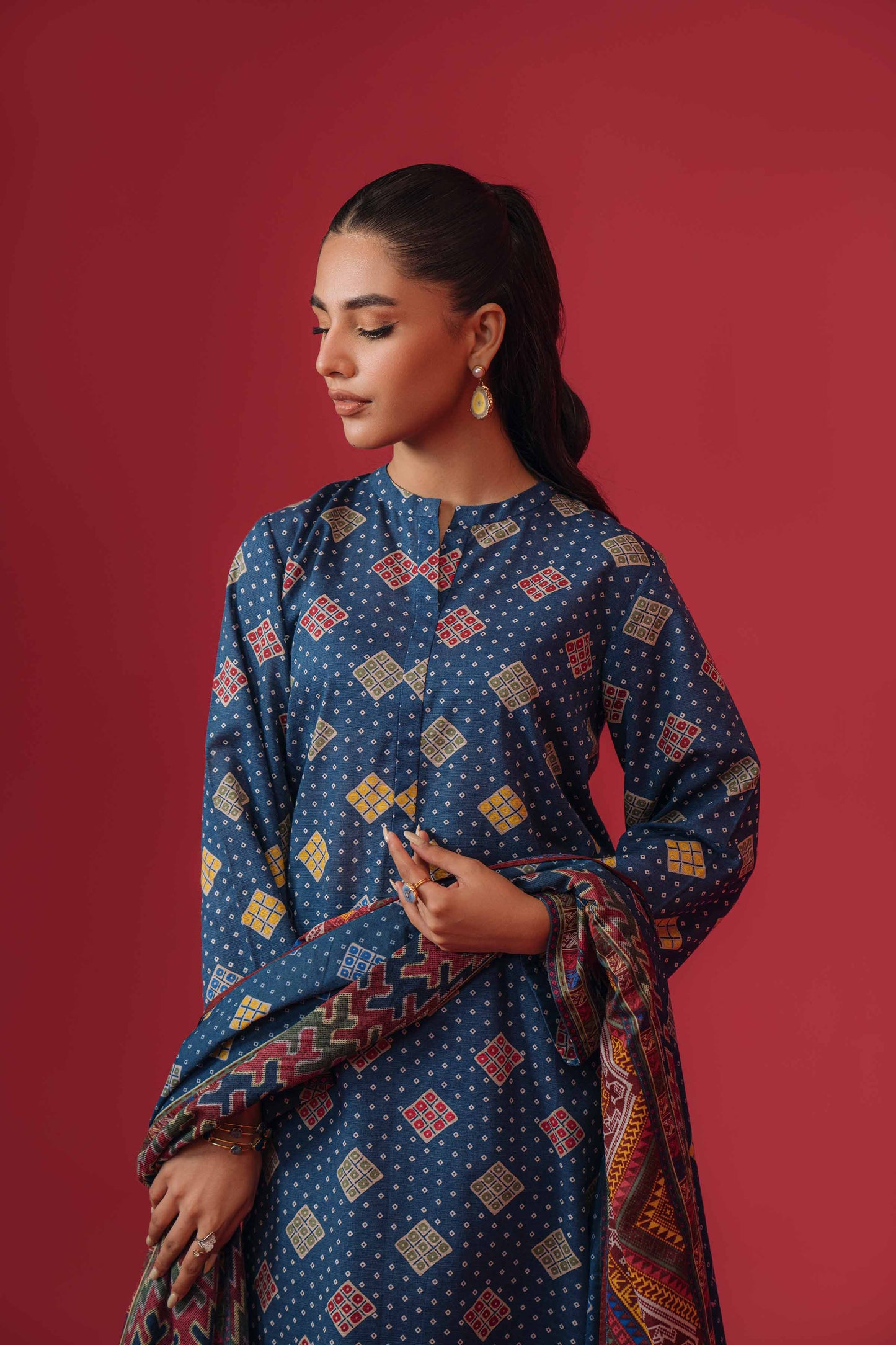 Nishat Linen - 3 Piece - Printed Loose Fabric - 42304063