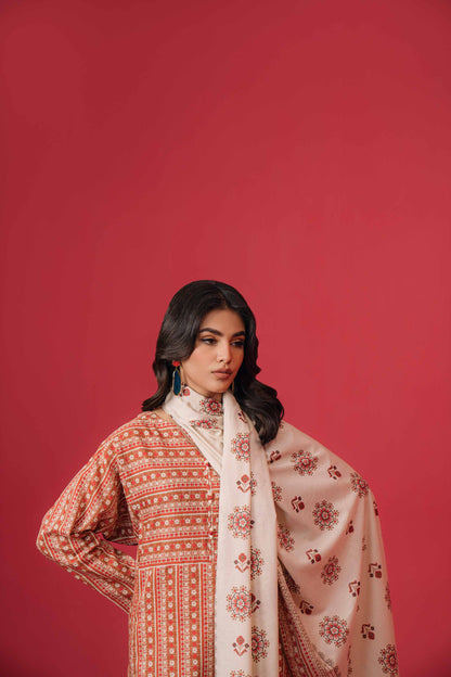 Nishat Linen - 3 Piece - Printed Loose Fabric - 42304064