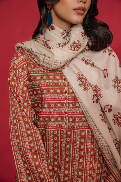 Nishat Linen - 3 Piece - Printed Loose Fabric - 42304064