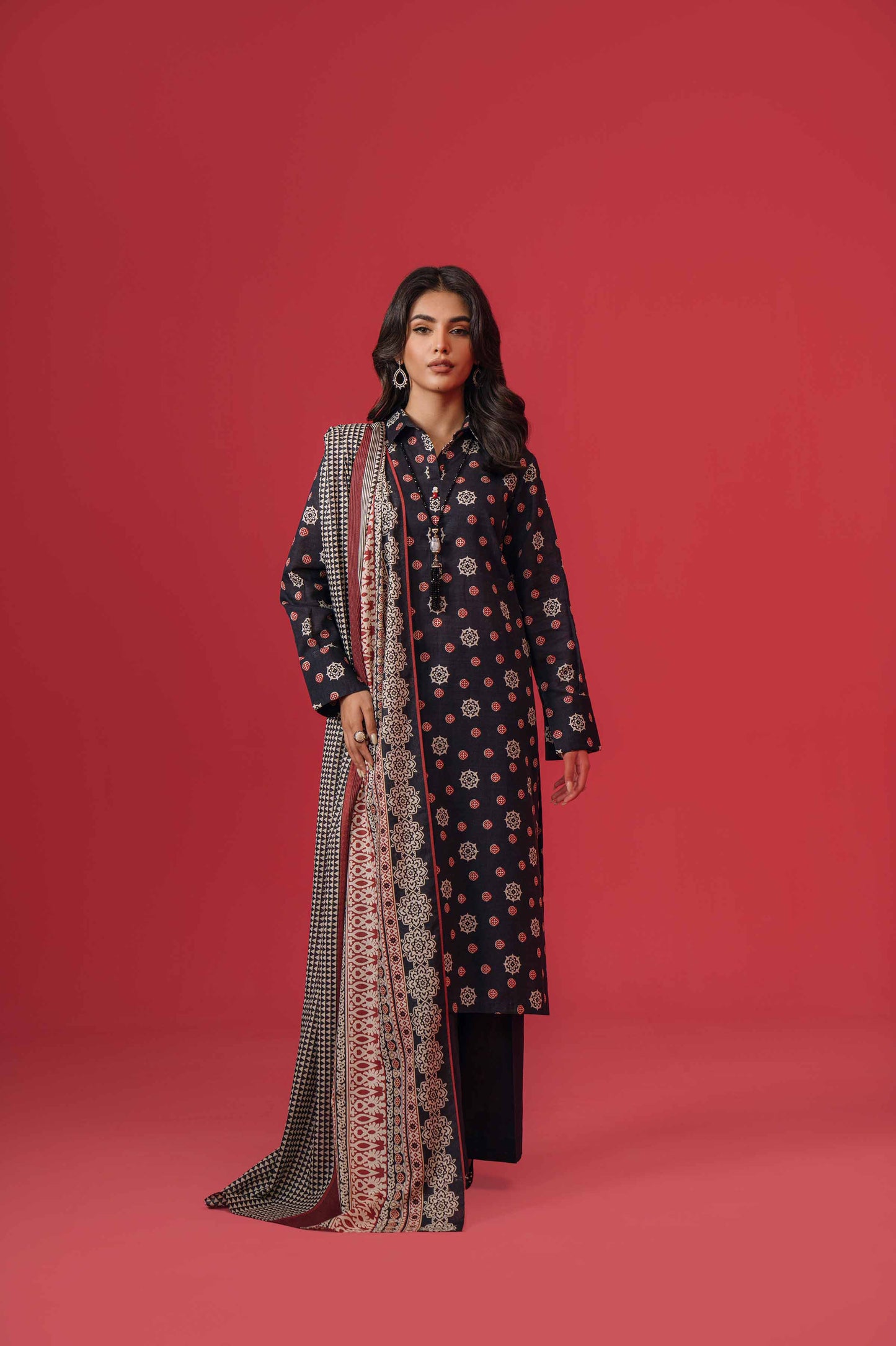 Nishat Linen - 3 Piece - Printed Loose Fabric - 42304065