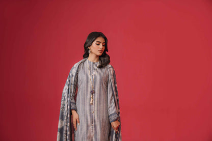 Nishat Linen - 3 Piece - Printed Loose Fabric - 42304066