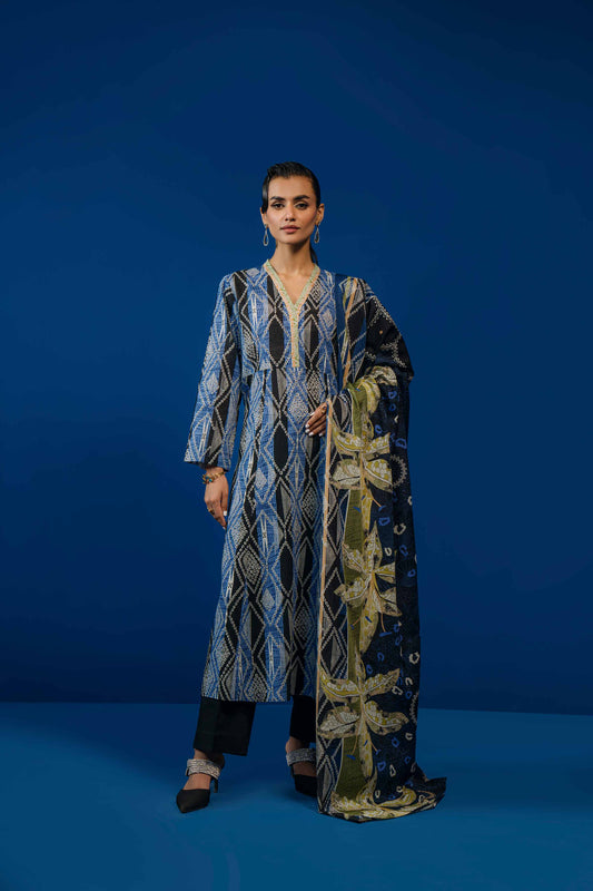 Nishat Linen - 3 Piece - Printed Loose Fabric - 42304067
