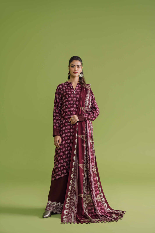 Nishat Linen - 3 Piece - Printed Loose Fabric - 42304069