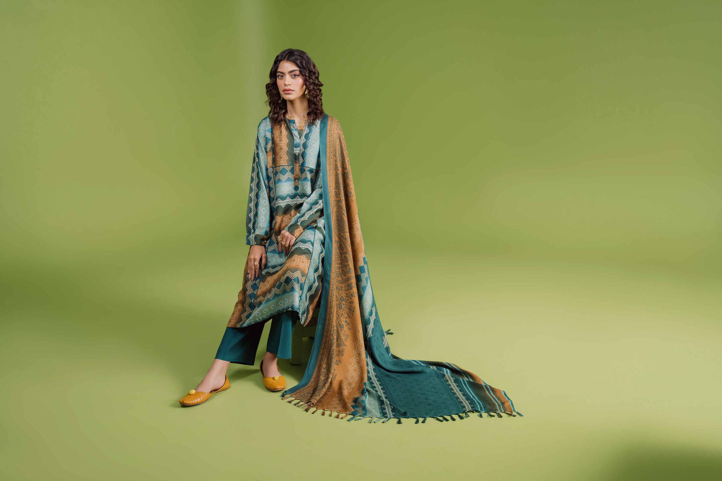 Nishat Linen - 3 Piece - Printed Loose Fabric - 42304072