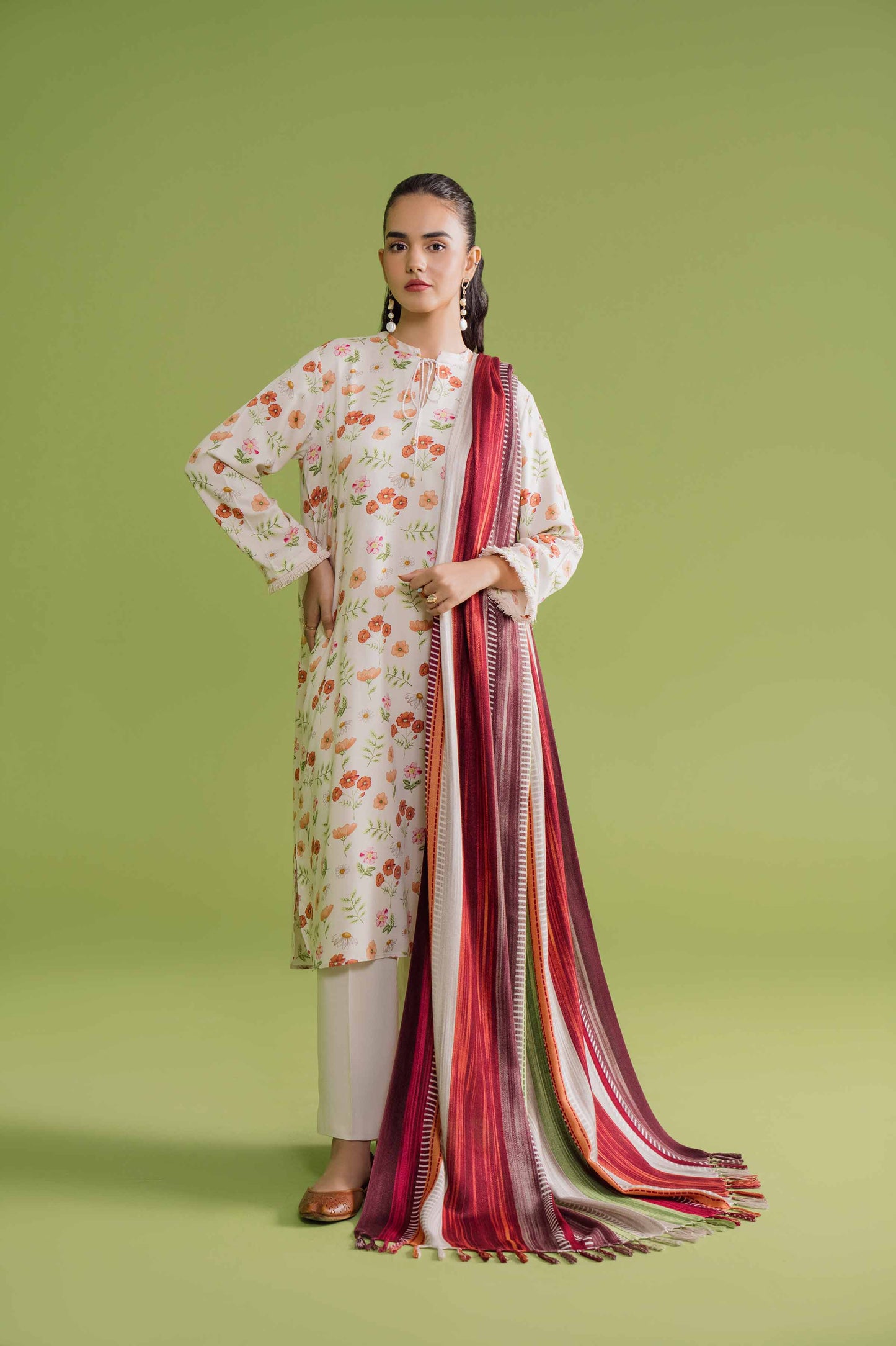 Nishat Linen - 3 Piece - Printed Loose Fabric - 42304076