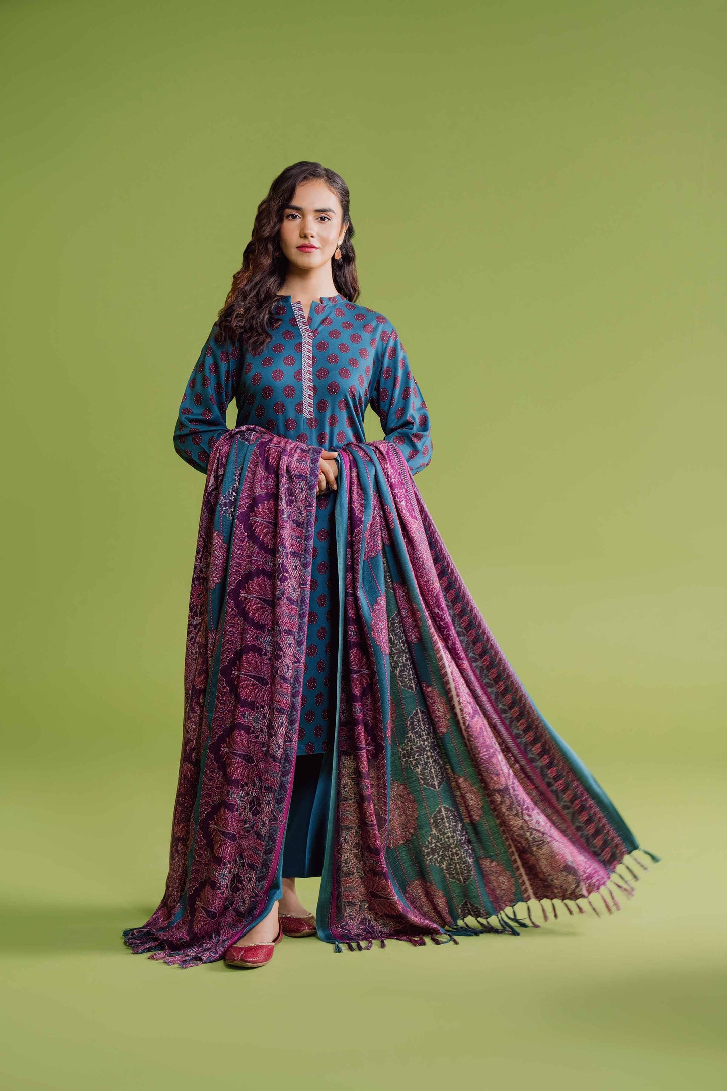 Nishat Linen - 3 Piece - Printed Loose Fabric - 42304078