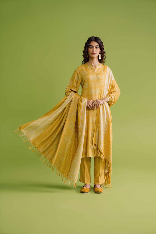Nishat Linen - 3 Piece - Printed Loose Fabric - 42304079