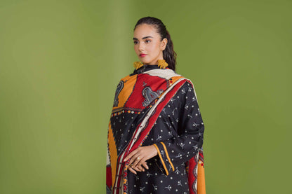 Nishat Linen - 3 Piece - Printed Loose Fabric - 42304081