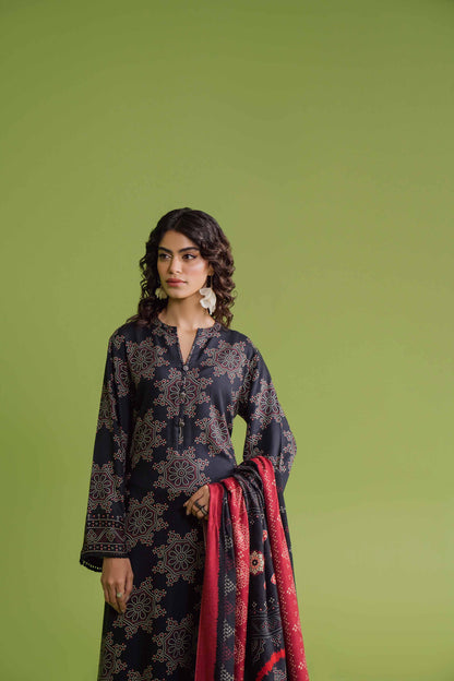 Nishat Linen - 3 Piece - Printed Loose Fabric - 42304082