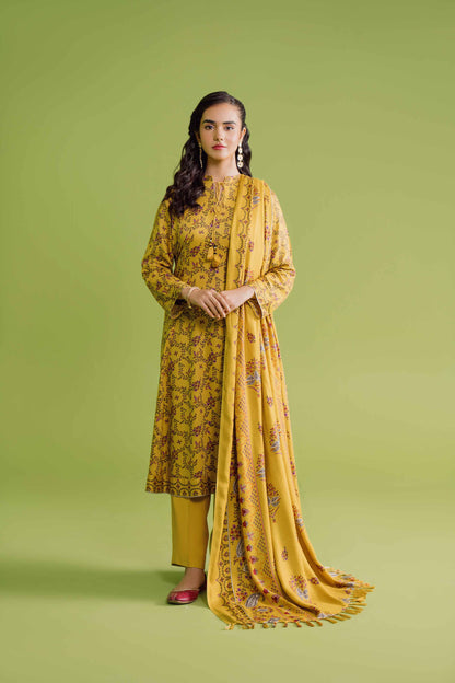 Nishat Linen - 3 Piece - Printed Loose Fabric - 42304083