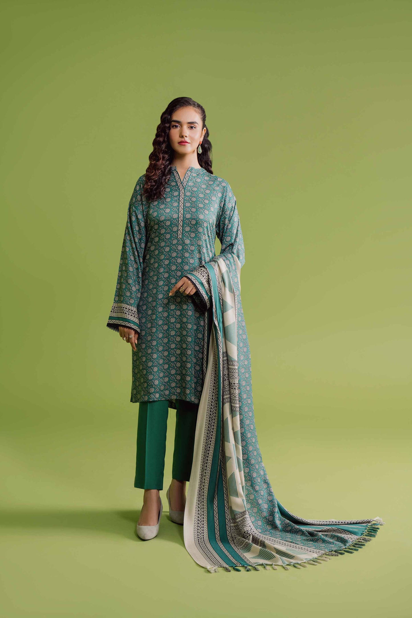 Nishat Linen - 3 Piece - Printed Loose Fabric - 42304084