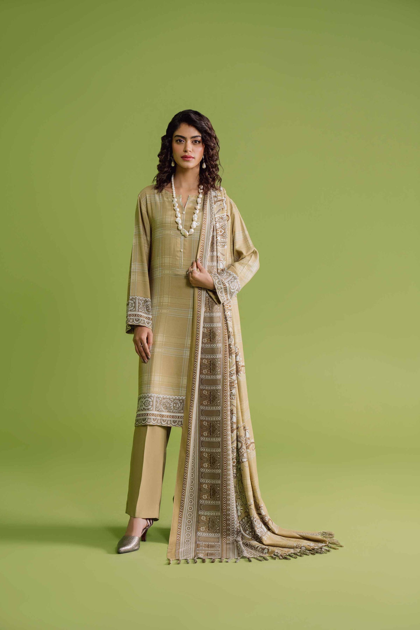 Nishat Linen - 3 Piece - Printed Loose Fabric - 42304085