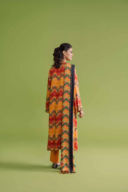 Nishat Linen - 3 Piece - Printed Loose Fabric - 42304086