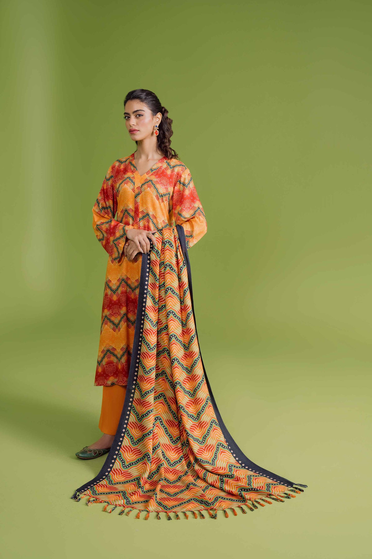 Nishat Linen - 3 Piece - Printed Loose Fabric - 42304086