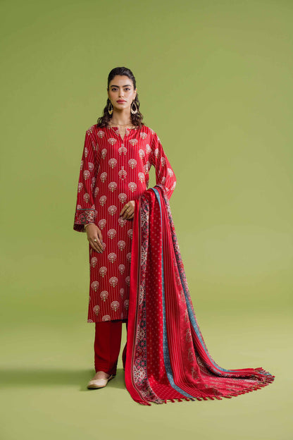 Nishat Linen - 3 Piece - Printed Loose Fabric - 42304087