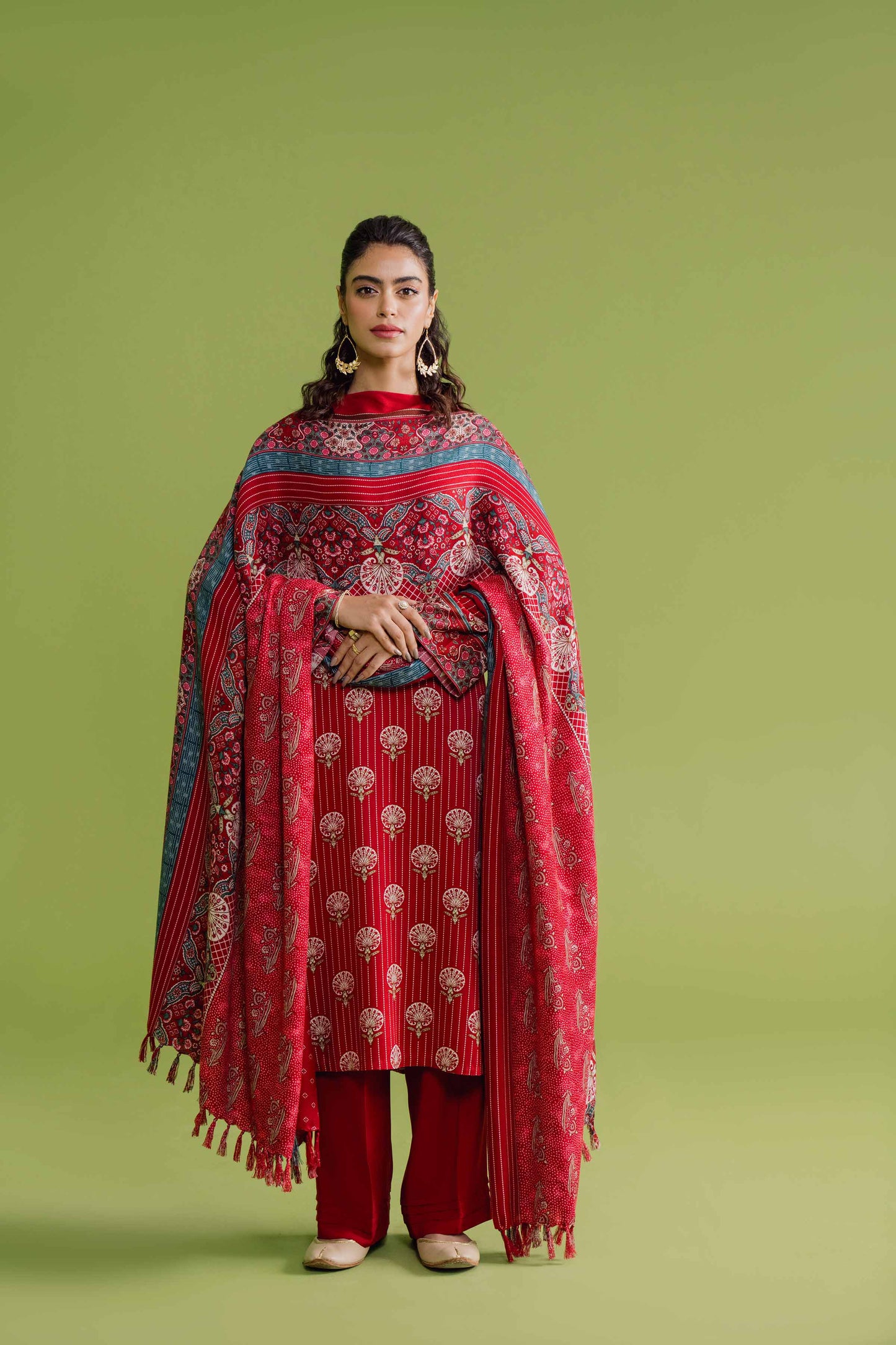 Nishat Linen - 3 Piece - Printed Loose Fabric - 42304087