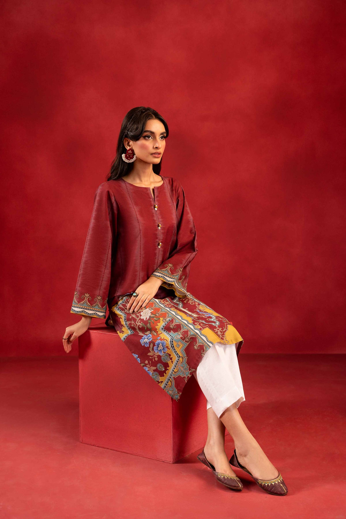 Nishat Linen - 1 Piece - Digital Printed Loose Fabric - 42304092