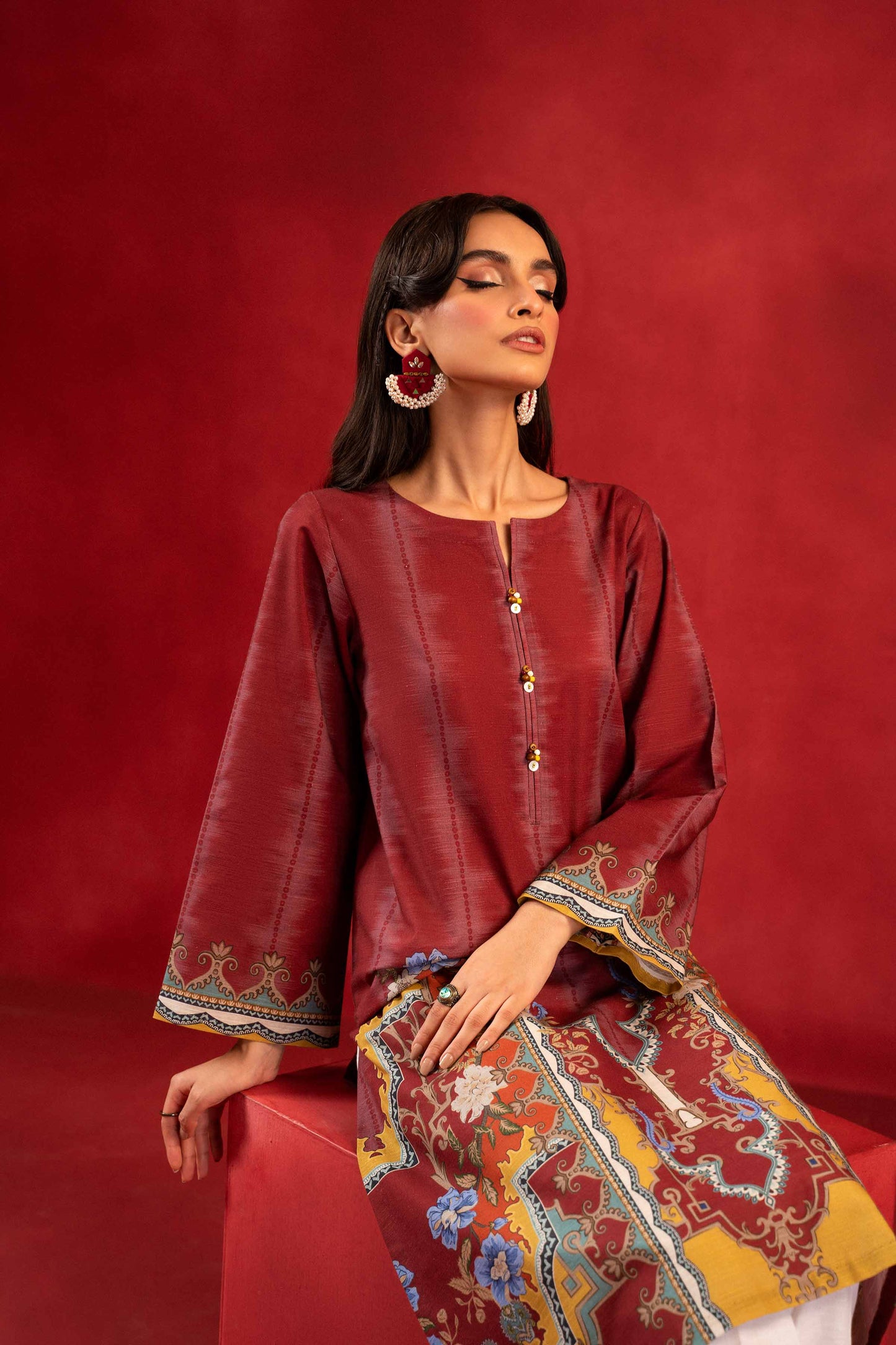 Nishat Linen - 1 Piece - Digital Printed Loose Fabric - 42304092