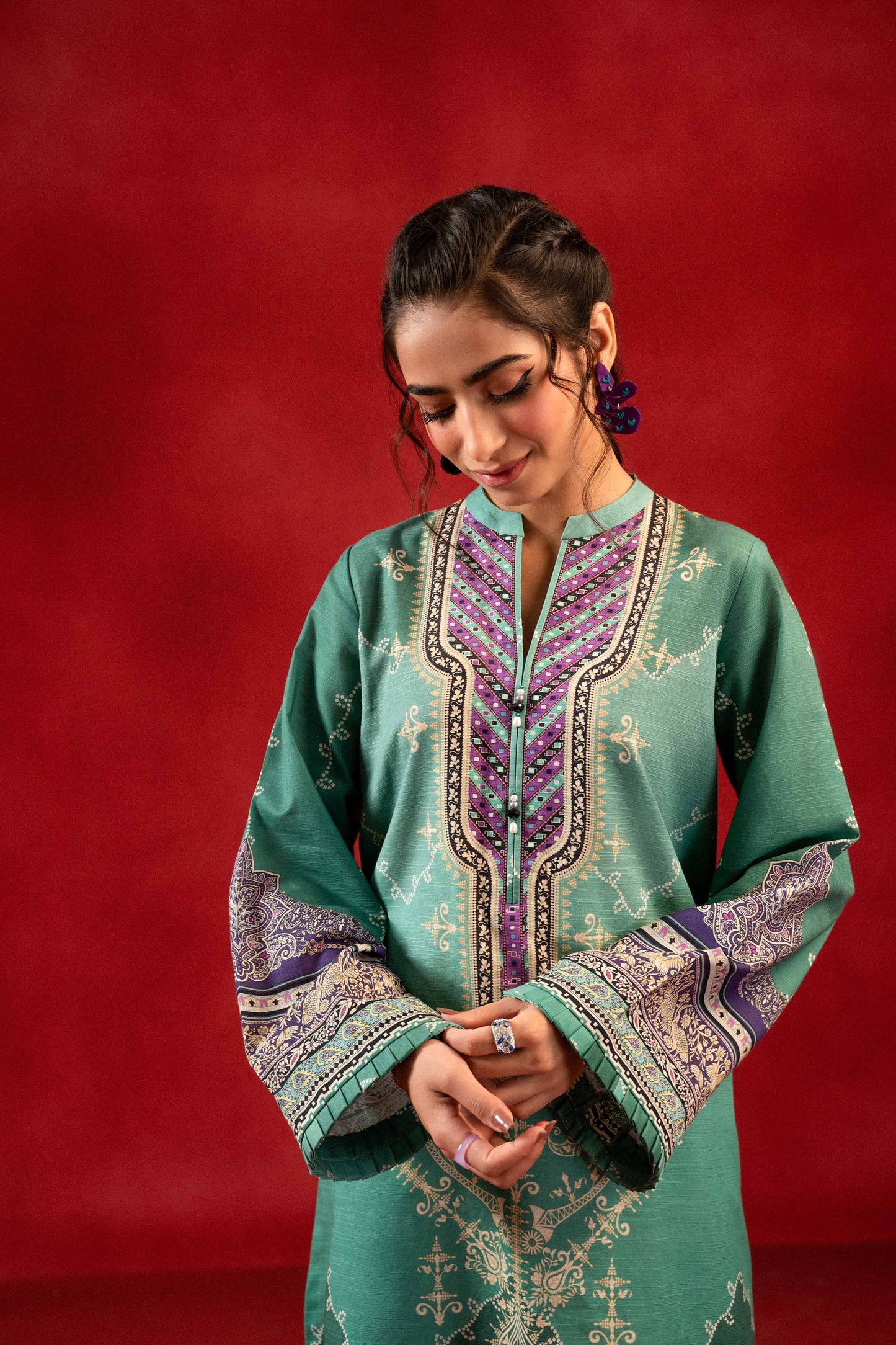 Nishat Linen - 1 Piece - Digital Printed Loose Fabric - 42304093