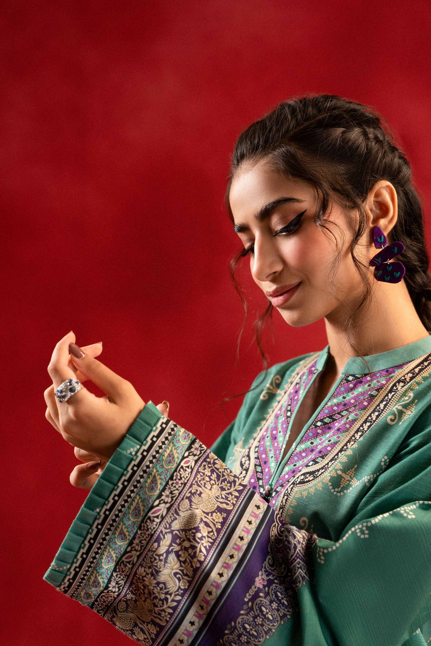 Nishat Linen - 1 Piece - Digital Printed Loose Fabric - 42304093