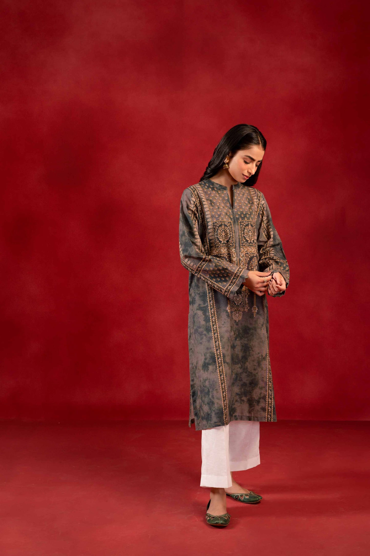 Nishat Linen - 1 Piece - Digital Printed Loose Fabric - 42304095