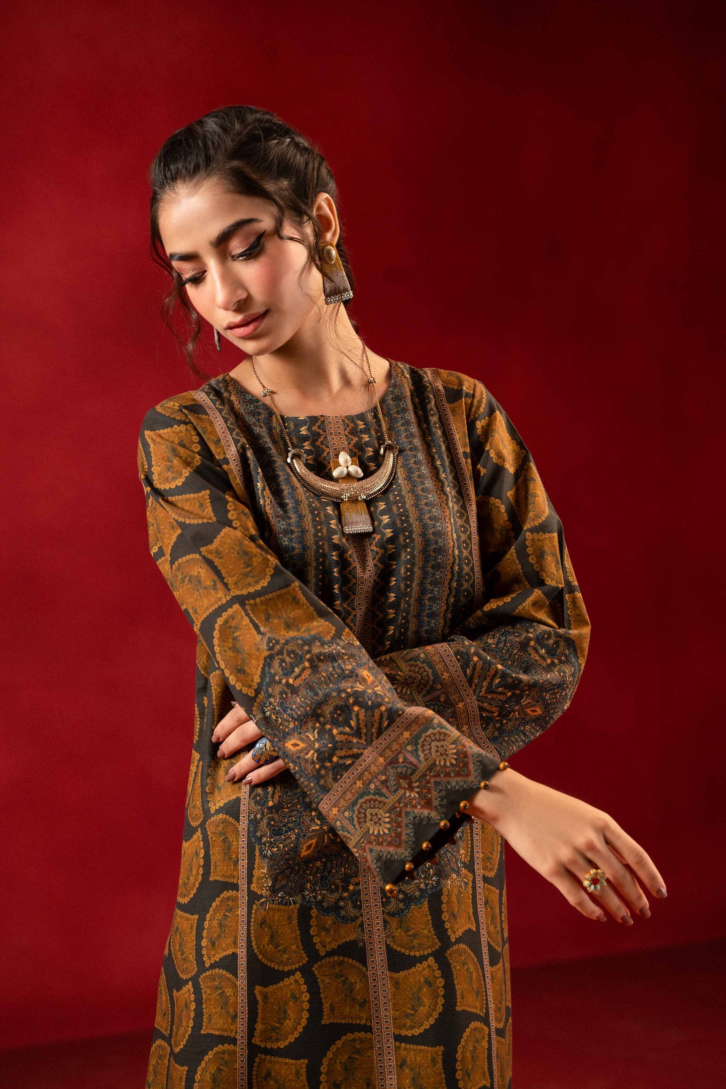 Nishat Linen - 1 Piece - Digital Printed Loose Fabric - 42304097
