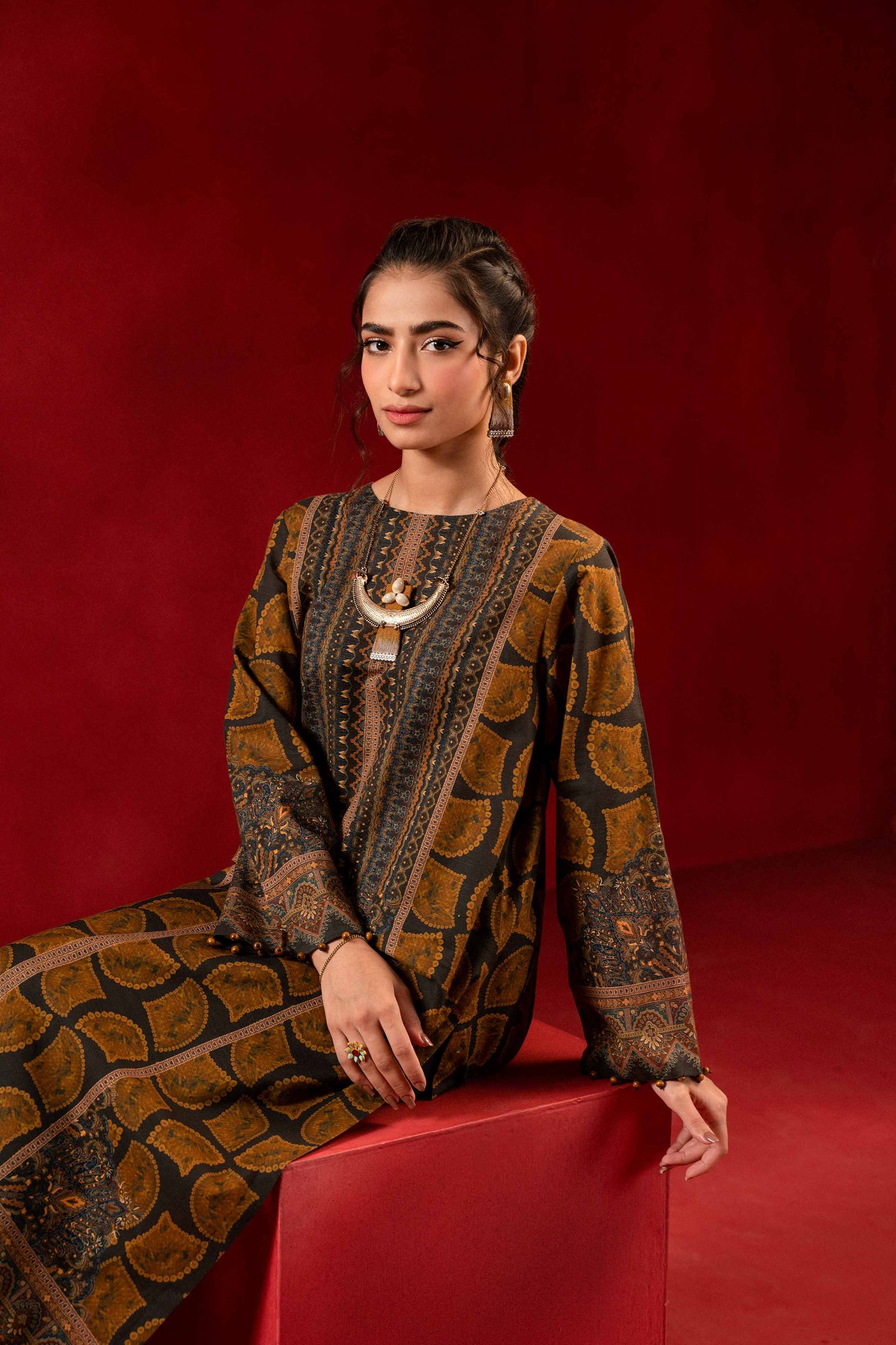 Nishat Linen - 1 Piece - Digital Printed Loose Fabric - 42304097