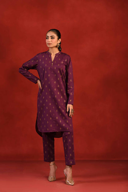 Nishat Linen - 1 Piece - Gold Printed Loose Fabric - 42304129