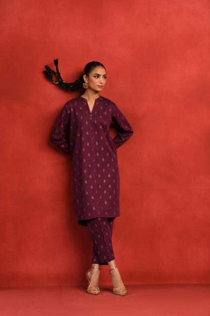 Nishat Linen - 1 Piece - Gold Printed Loose Fabric - 42304129