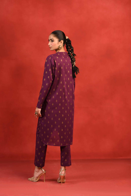 Nishat Linen - 1 Piece - Gold Printed Loose Fabric - 42304129
