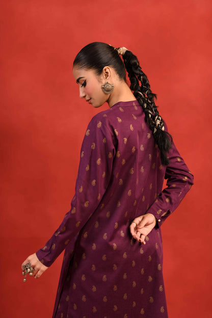 Nishat Linen - 1 Piece - Gold Printed Loose Fabric - 42304129