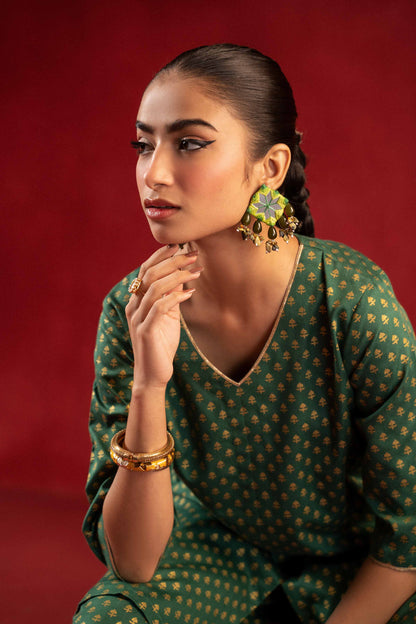 Nishat Linen - 1 Piece - Gold Printed Loose Fabric - 42304130