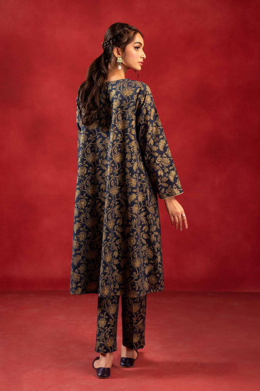 Nishat Linen - 1 Piece - Gold Printed Loose Fabric - 42304131