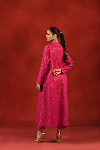 Nishat Linen - 1 Piece - Gold Printed Loose Fabric - 42304132