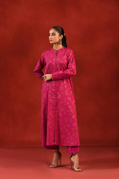 Nishat Linen - 1 Piece - Gold Printed Loose Fabric - 42304132