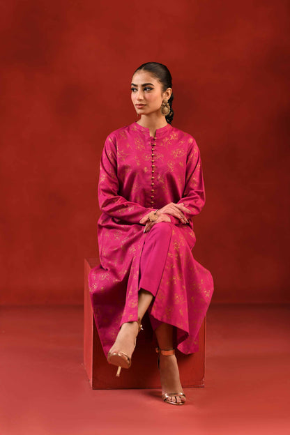 Nishat Linen - 1 Piece - Gold Printed Loose Fabric - 42304132