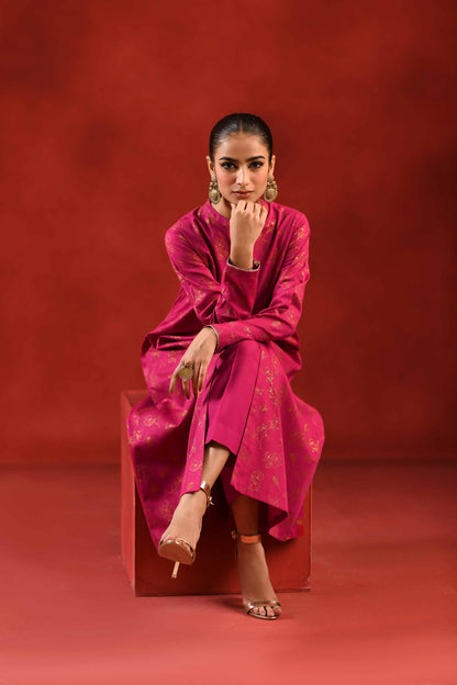 Nishat Linen - 1 Piece - Gold Printed Loose Fabric - 42304132