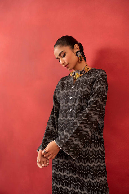 Nishat Linen - 1 Piece - White Paste Printed Loose Fabric - 42304137