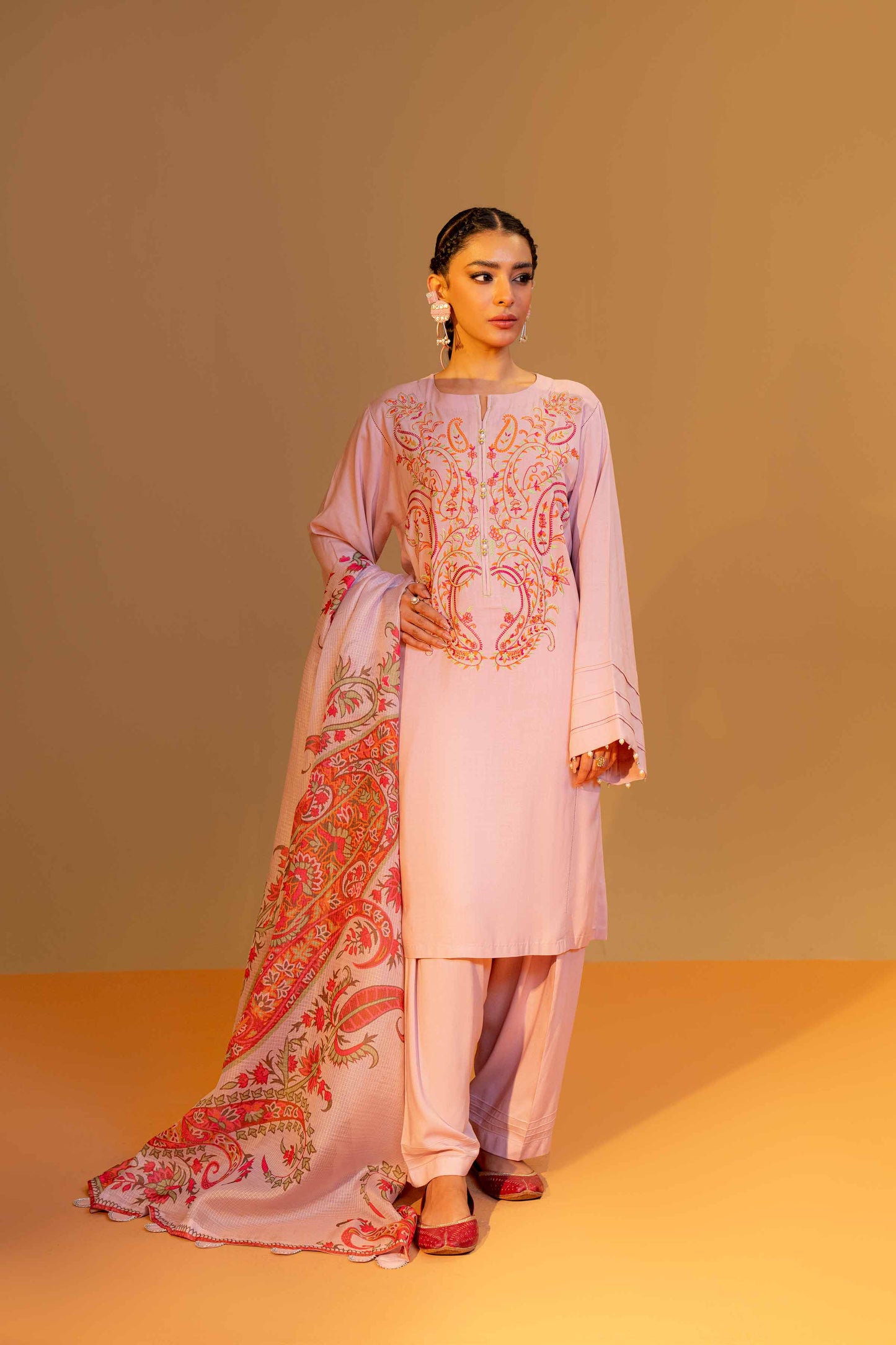 Nishat Linen - 3 Piece - Embroidered Suit - 42306457