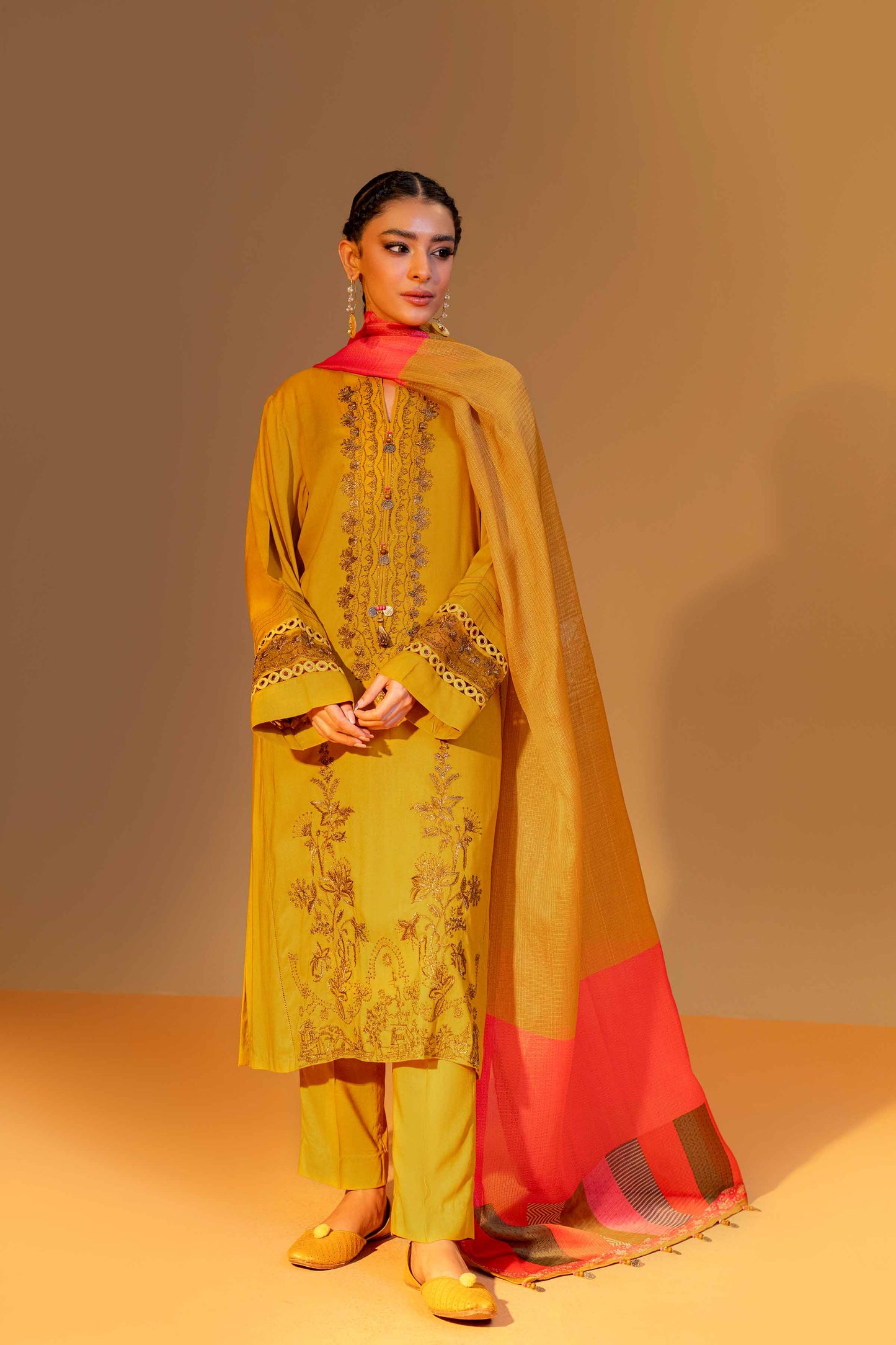 Nishat Linen - 3 Piece - Embroidered Suit - 42306458