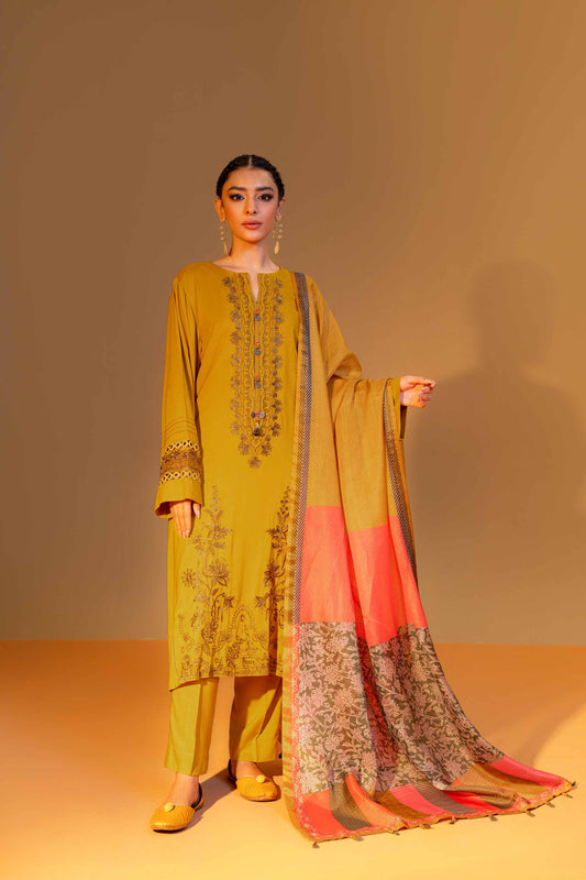 Nishat Linen - 3 Piece - Embroidered Suit - 42306458