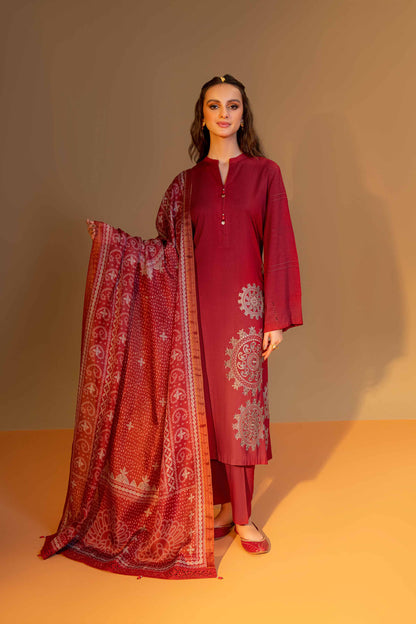 Nishat Linen - 3 Piece - Embroidered Suit - 42306461